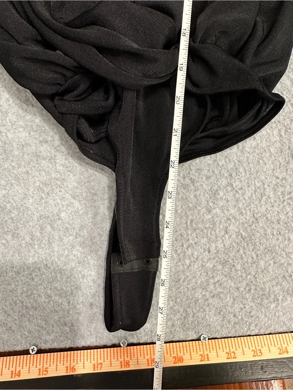 Free People Black Long-Sleeve Surplice Bodysuit